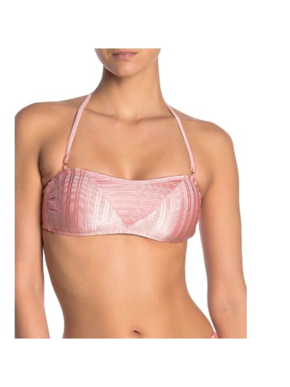 The Bikini Lab Luster Ribbed Bandeau Bikini Top